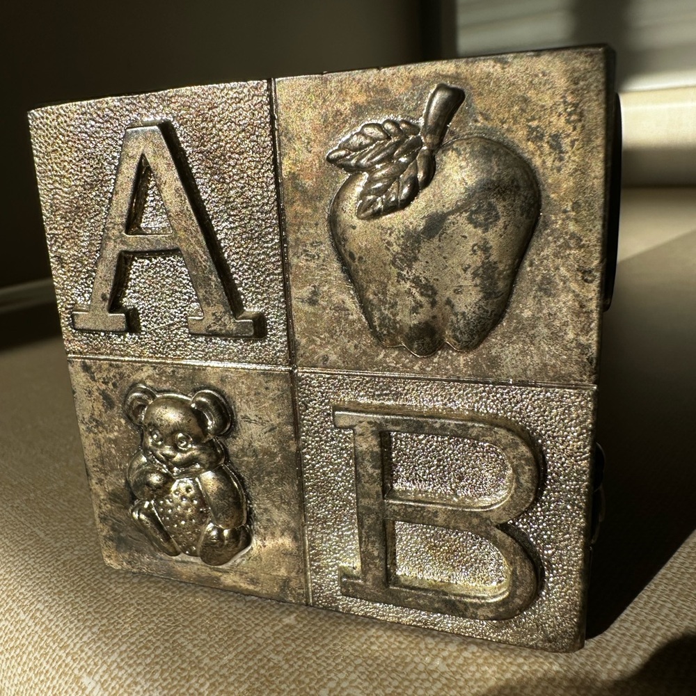 Vintage Silver Plated Coin Bank with Alphabet Design - Cat/Fish/Elephant Animal
